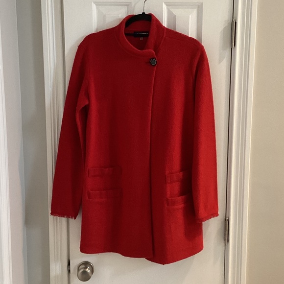 Karl Lagerfeld Jackets & Blazers - Karl Lagerfeld Deep Red Wool Blend Coat